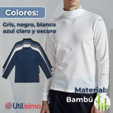 Camiseta Bambú Hombre Primera Capa Invierno Cuello Beatle Polera