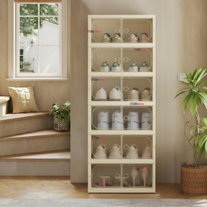 Zapatera Plegable Organizador Apilable 6 Cajones Blanco