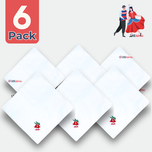Pack 6 Pañuelos Baile Cueca 36 CM Bordado COPIHUE Fiestas Patrias
