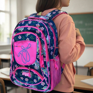 Mochila Escolar Con Estuche 43cm Tela Oxford Impermeable Niña