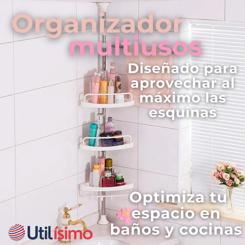 Organizador Esquinero Baño Ducha Multiuso 4 Pisos Ajustable