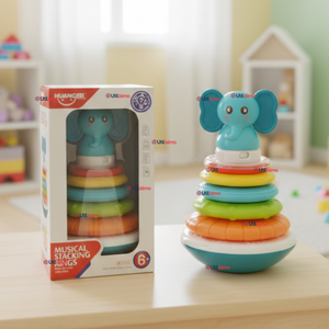 Torre De Aros Argollas Para Apilar Y Ordenar Con Sonido Sensorial Multicolor Bebé Niño Niña