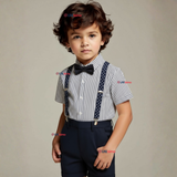 Conjunto de Vestir con Tirantes Camisa Pantalón Corto Algodón Niño