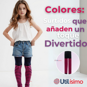 Pack 12 Pantys Primera Capa Diseño Rayas Surtidos Ballerina Niña