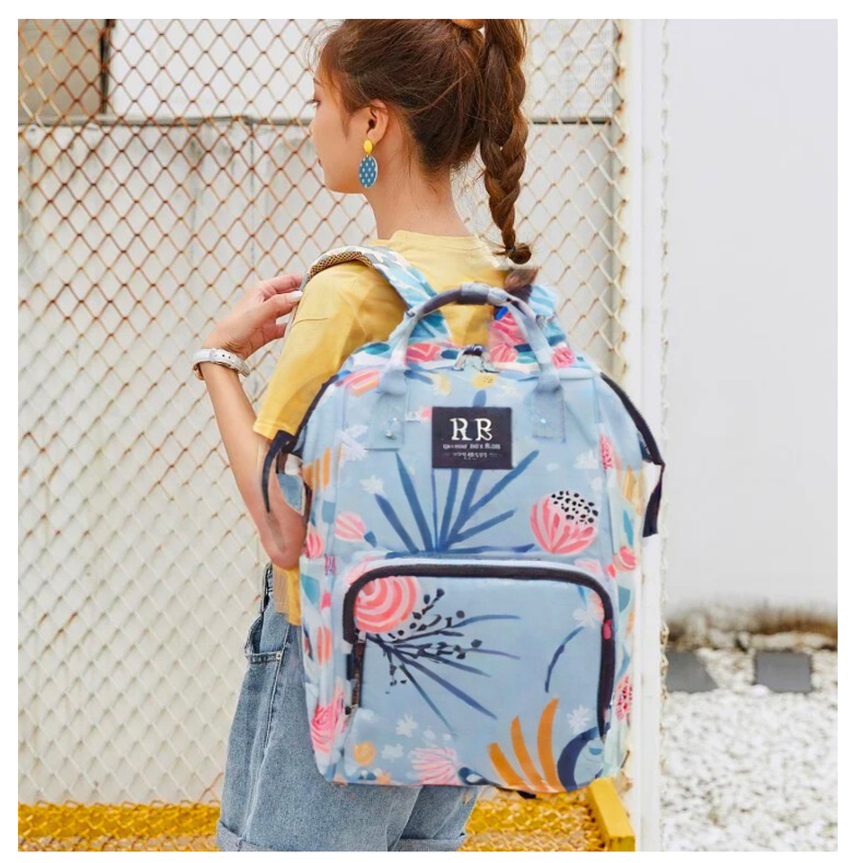 Mochila Maternal Oxford Bolso Pañalera Infantil Diseño Estampado Térmica e Impermeable