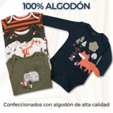 Pack 5 Bodys Bebé Niño Manga Larga Tedmimak 100% Algodón