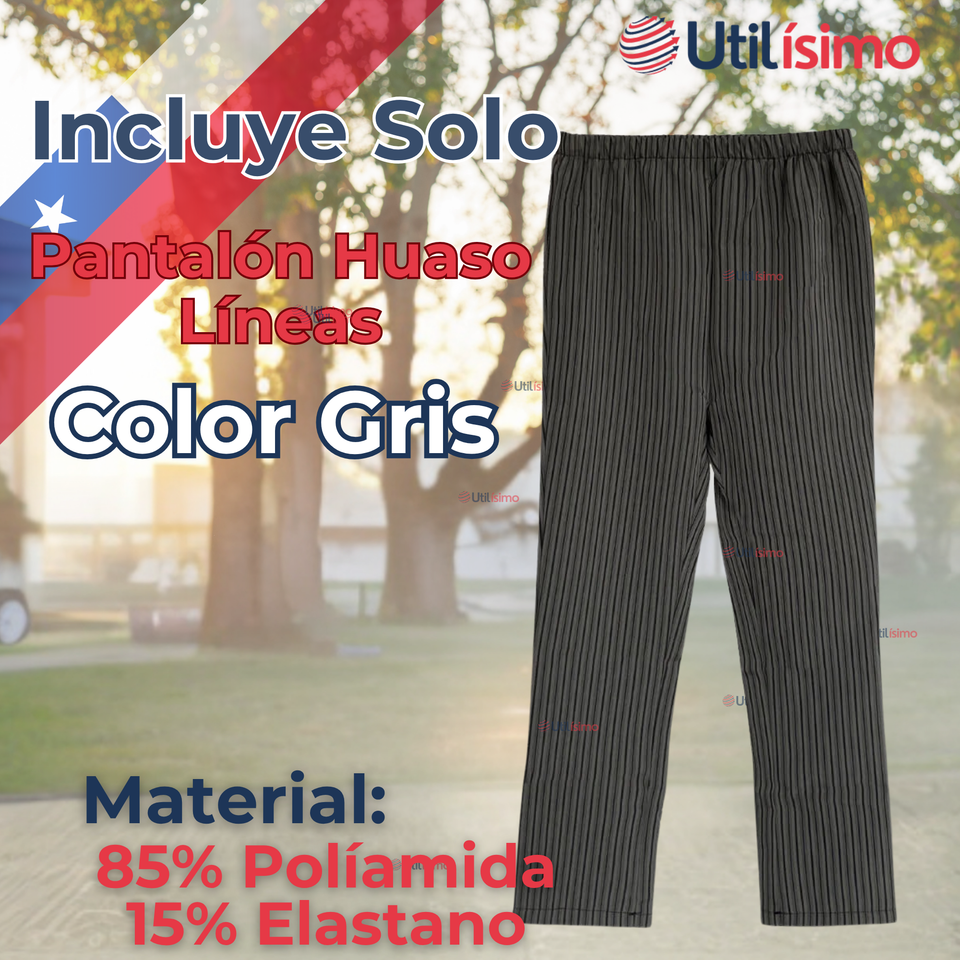 Pantalón Huaso Juvenil Gris con Rayas Fiestas Patrias