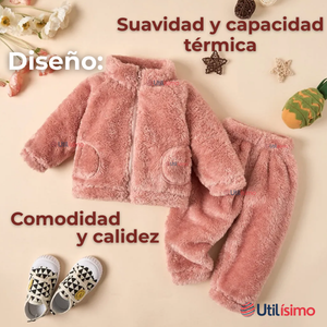Conjunto Frizado Polar 2 Piezas Niña Rosado