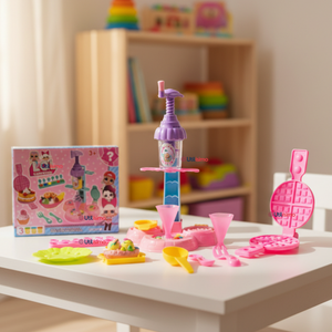 Set Juguete de Heladería y Waflera Creativa con Masas Moldeables Niña