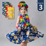 Pack 3 Trajes Páscuenses Pareo Hawaiano Surtido Niña Con Accesorios