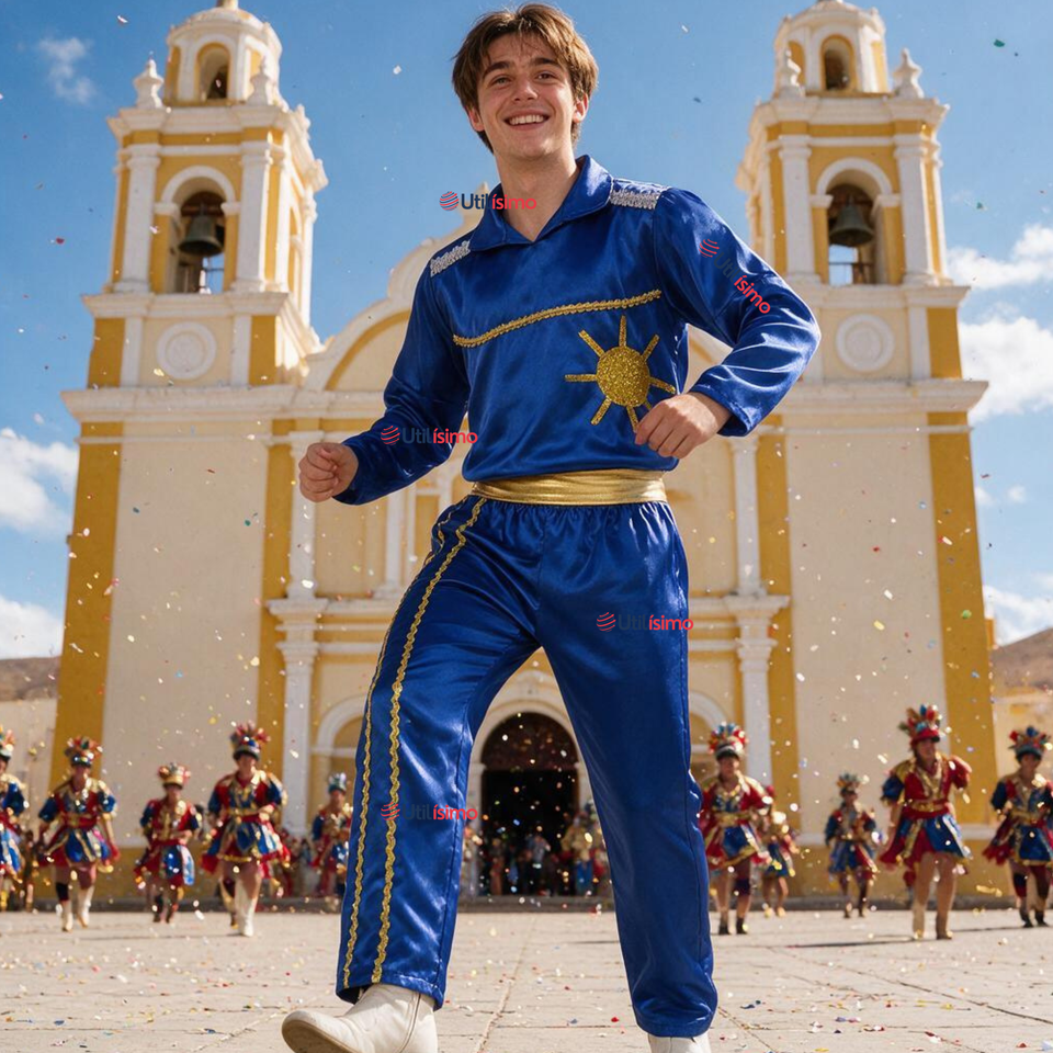 Traje Caporal Típico 2 Piezas Azul Hombre Fiestas Patrias