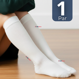 Calcetín Escolar Largo Acrílico Blanco Niñas Juvenil