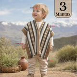 Pack 3 Poncho Manta Mapuche Niño Fiestas Patrias