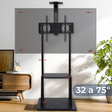 Soporte TV Grande Móvil Con Ruedas 32 a 75 Pulgadas 32 35 40 43 50 55 60 65 75