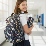 Mochila Escolar Con Estuche 46cm Poliéster Impermeable Niña Juvenil