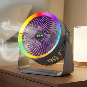 Mini Ventilador De Mesa Gris Silencioso Portátil Recargable USB