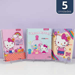 Pack 5 Cuadernos Universitarios Hello kitty 100 Hojas Proarte Diseño Surtido