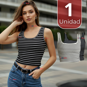 Camiseta Rayas 100% Algodón Básica Lisa Elástica Mujer Colores Surtidos