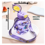 Botella Plástica 650ML Con Correa Y Orejitas Estilo Kawai Sin BPA Niños