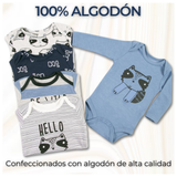 Pack 5 Bodys Bebé Niño Manga Larga Tedmimak 100% Algodón