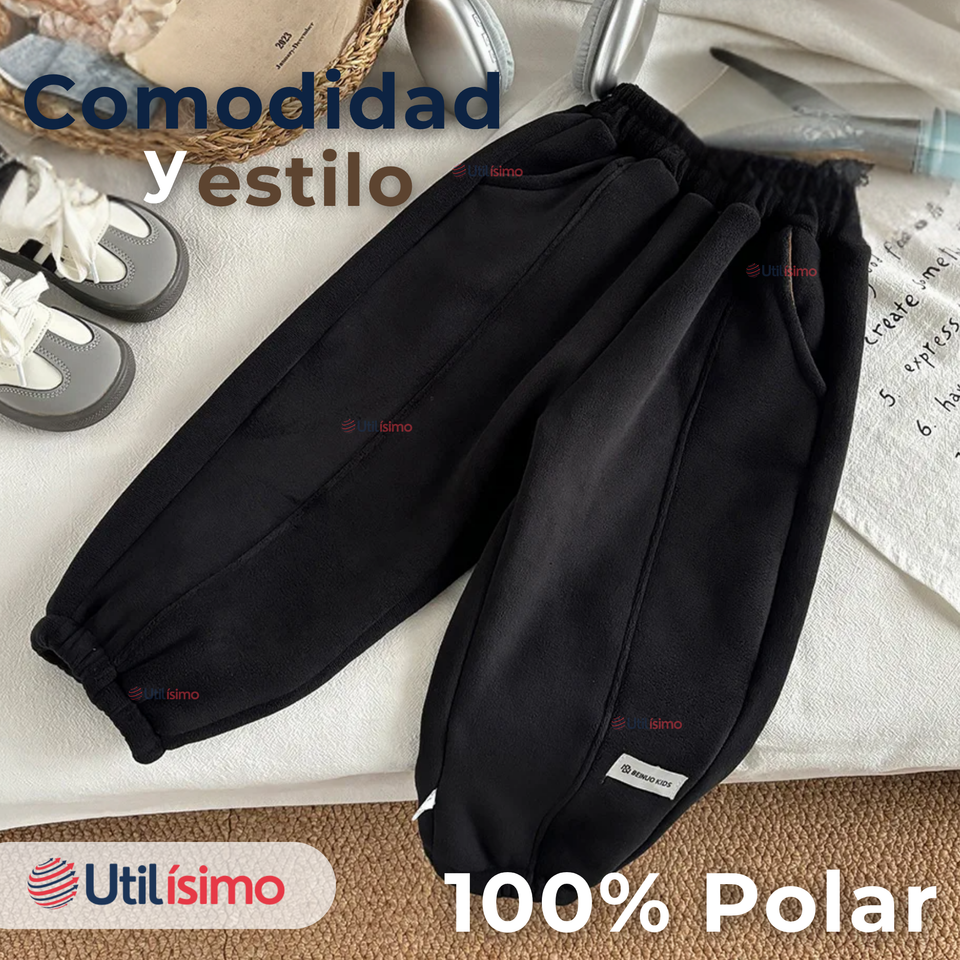 Buzo Bebé Niño Forrado en Polar Negro Pantalón