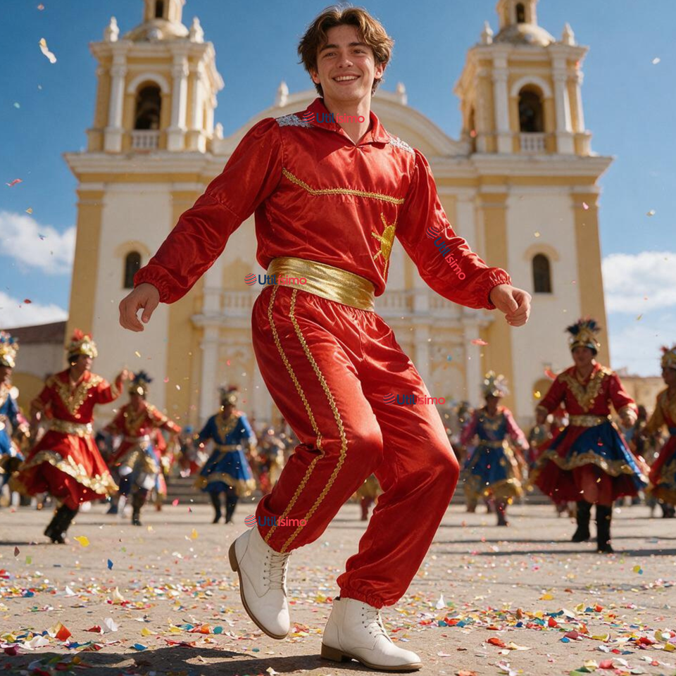 Traje Caporal Típico 2 Piezas Rojo Hombre Fiestas Patrias