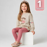 Conjunto 2 Piezas Polerón y Pantalón Buzo 100% Algodón Tedmimak Niña Pretty Adorable