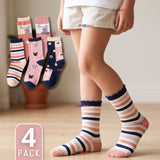 Pack 4 Pares Calcetines Niña Toalla Térmicos Suaves