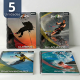 Pack 5 Cuadernos Universitario SportX Action Ross 7mm 100 hojas Diseños Surtidos
