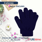 Guantes 11cm Escolares Niña y Niño Azul Oscuro