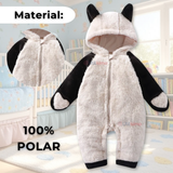 Enterito Osito Polar Con Capucha Blanco y Negro Bebé