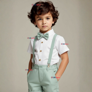 Conjunto de Vestir con Tirantes Camisa Pantalón Corto Algodón Niño