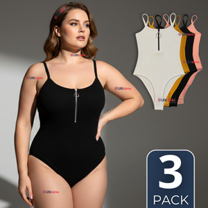 Pack 3 Bodys Con Cierre Delantero Sin Mangas Ligero Sutil Colores Surtidos Mujer
