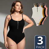 Pack 3 Bodys Con Cierre Delantero Sin Mangas Ligero Sutil Colores Surtidos Mujer