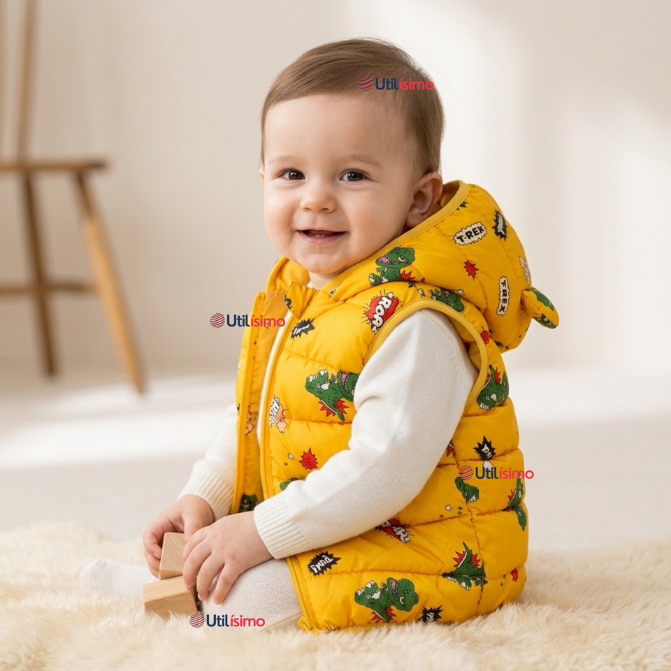 Parka Con Capucha Sin Manga Bebe Niño Infantil