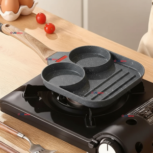 Sartén de Aluminio Antiadherente 3 en 1 Para Huevos Panqueques Hamburguesas