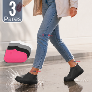 Pack 3 Pares Fundas Cubre Zapatos Mujer Impermeable Surtidas Silicona Antideslizante