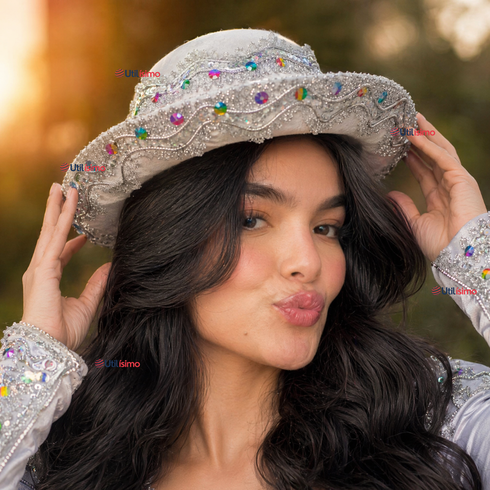 Sombrero Gorro Caporal Mujer Fiestas Patrias Blanco Baile Típico