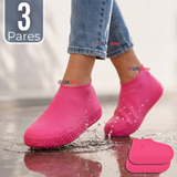 Pack 3 Pares Fundas Cubre Zapatos Rosado Impermeable Surtidas Silicona Antideslizante