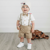 Conjunto De Vestir Con Tirantes Camisa Pantalón Corto Algodón Niño