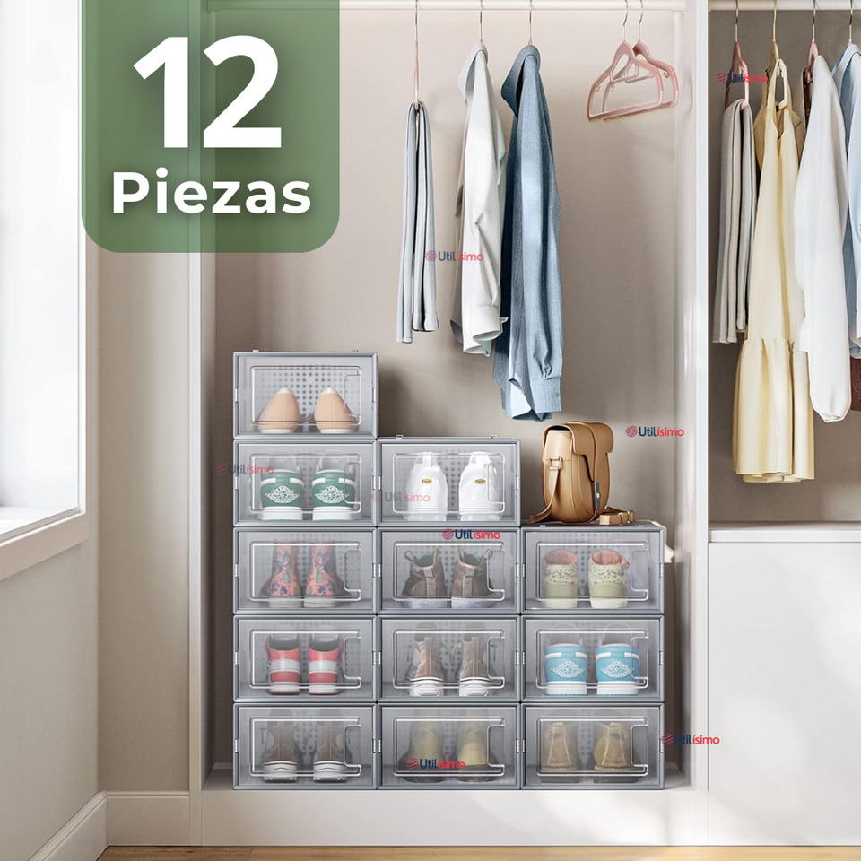Zapatera Plegable Organizador Apilable 6 Niveles Blanco