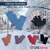 Guantes 16CM Lana Acrílica Dedos Medio Niña Liso Colores Surtidos