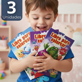 Pack 3 Libros Para Colorear Pintar  Educativo Con Stickers Diseños Surtidos