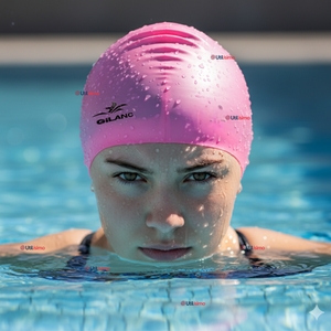 Gorro Gorra Natación Baño Silicona Color Rosado 3 Años En Adelante Mujer