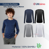 Pack 3 Camiseta Bambu Juvenil Redondo Colores Surtidos