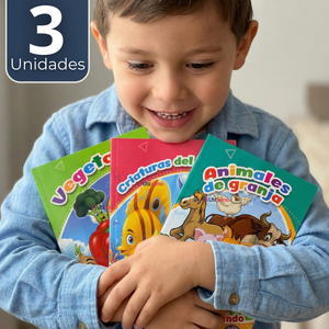 Pack 3 Libro Para Colorear Pintar  Educativo Con Stickers Diseños Surtidos