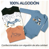 Pack 5 Bodys Bebé Niño Manga Larga Tedmimak 100% Algodón