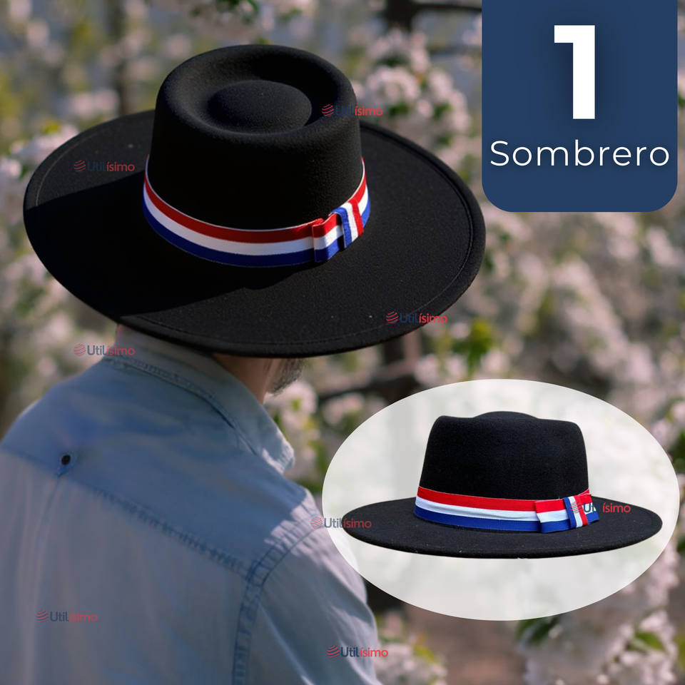 Sombrero Huaso Con Laso Elegante Fiestas Patrias