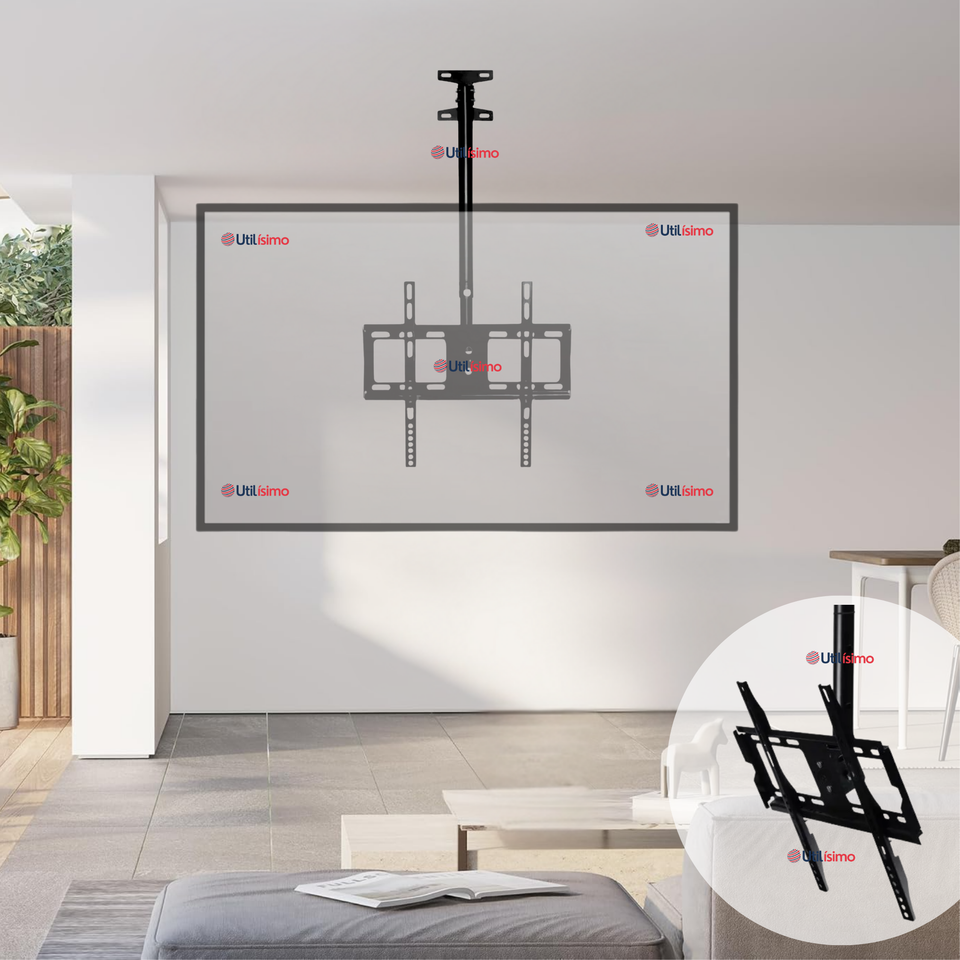 Soporte TV Pared Techo Ajustable 68Kg 32 a 85 Pulgadas 32 40 43 50 55 60 65 70 75 77 80 82 85