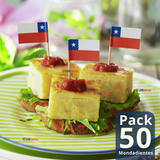 Pack 50 Mondadientes Pinchos Palillos Bandera De Chile